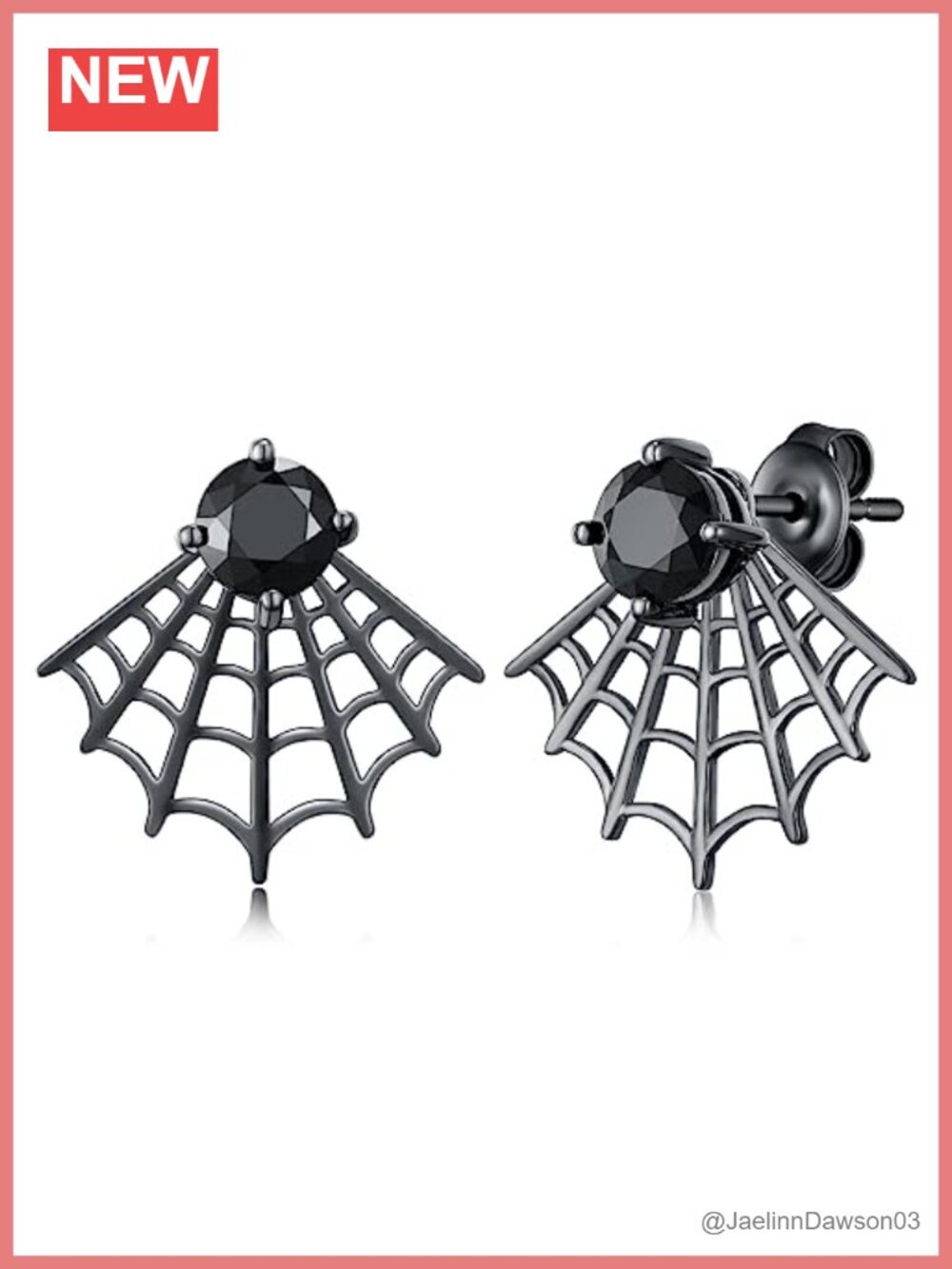 925 Sterling Silver Spider Web Dangle Earrings Gothic Halloween Jewelry